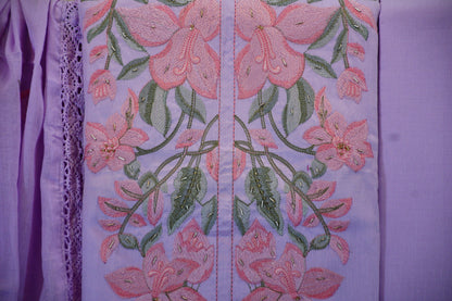 Lilac Grace – Premium Embroidered Dress Material with Designer Dupatta