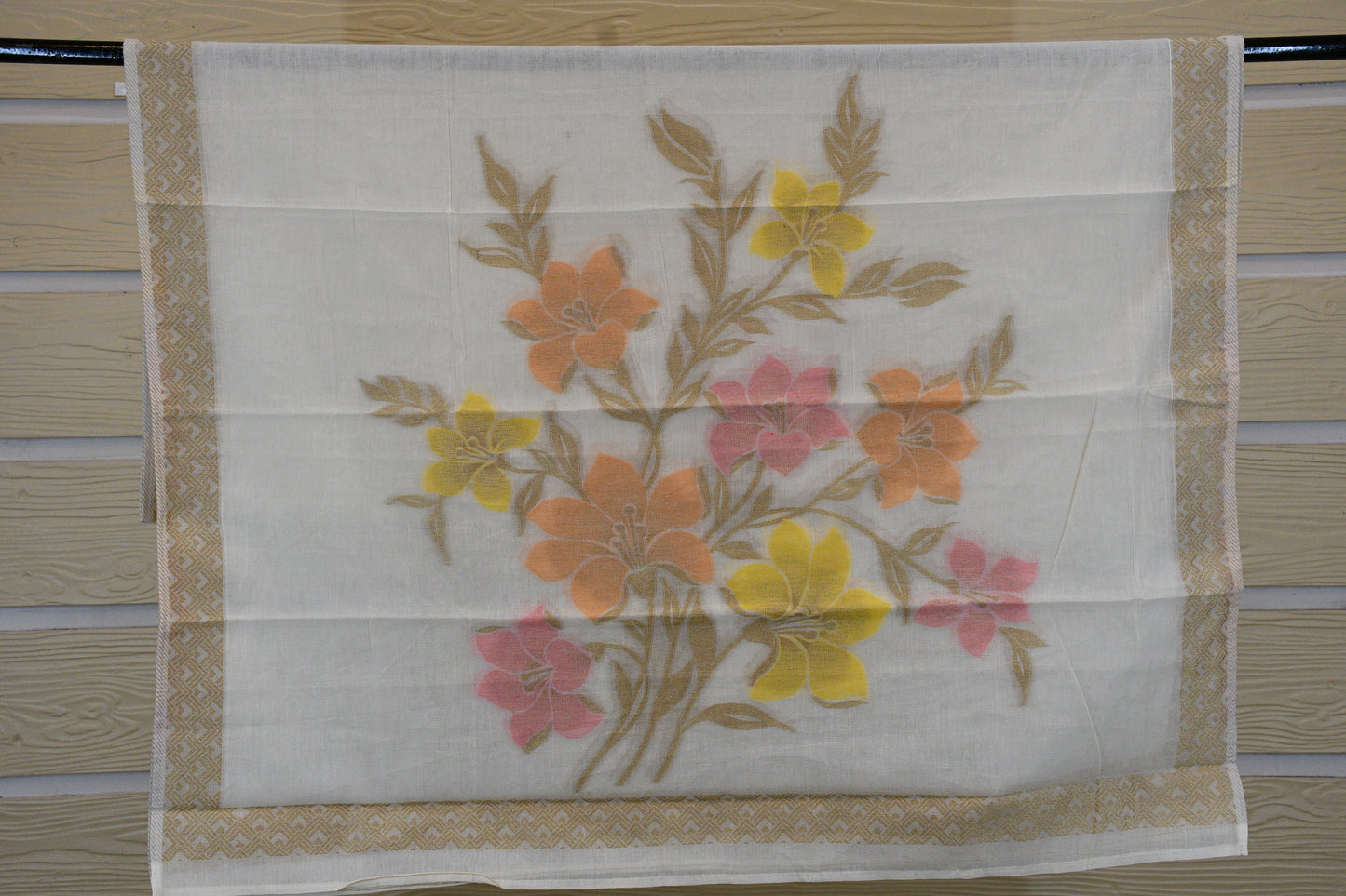 Ivory Blossom – Premium Cotton Printed & Embroidered Dress Material with Woven Dupatta