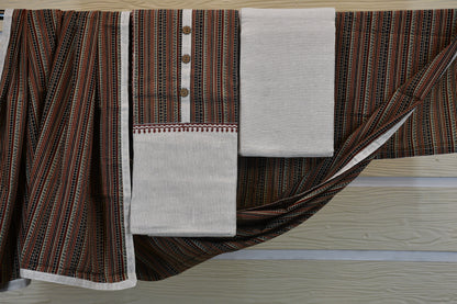 Cotton Jute Dress Material & Printed Dupatta Set