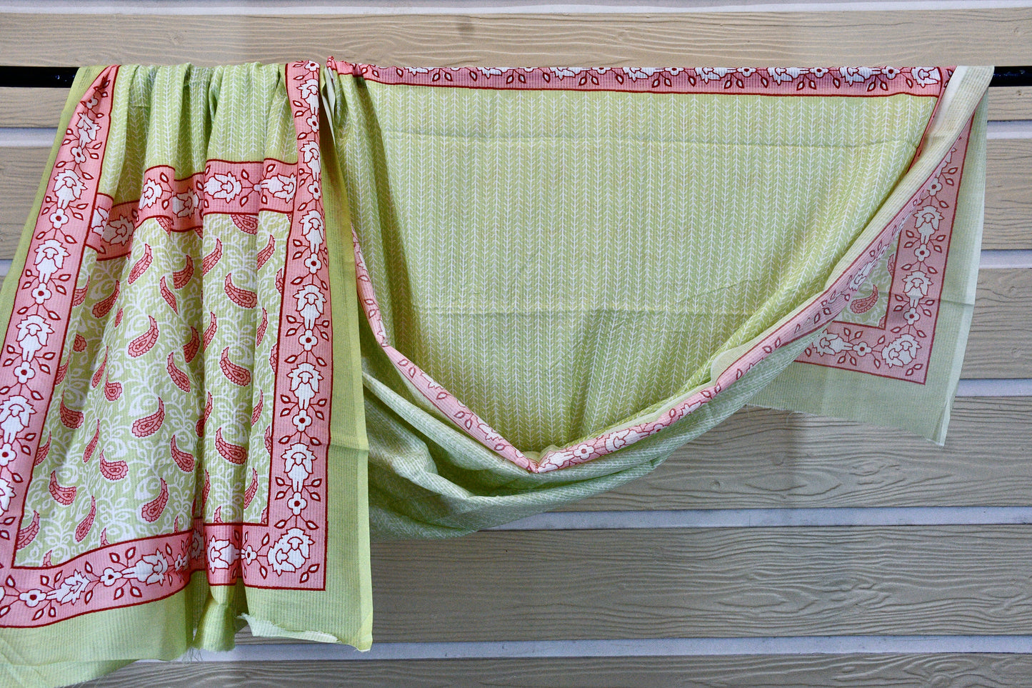 Pista Green Floral Cotton Dress Material | Soft Everyday Elegance