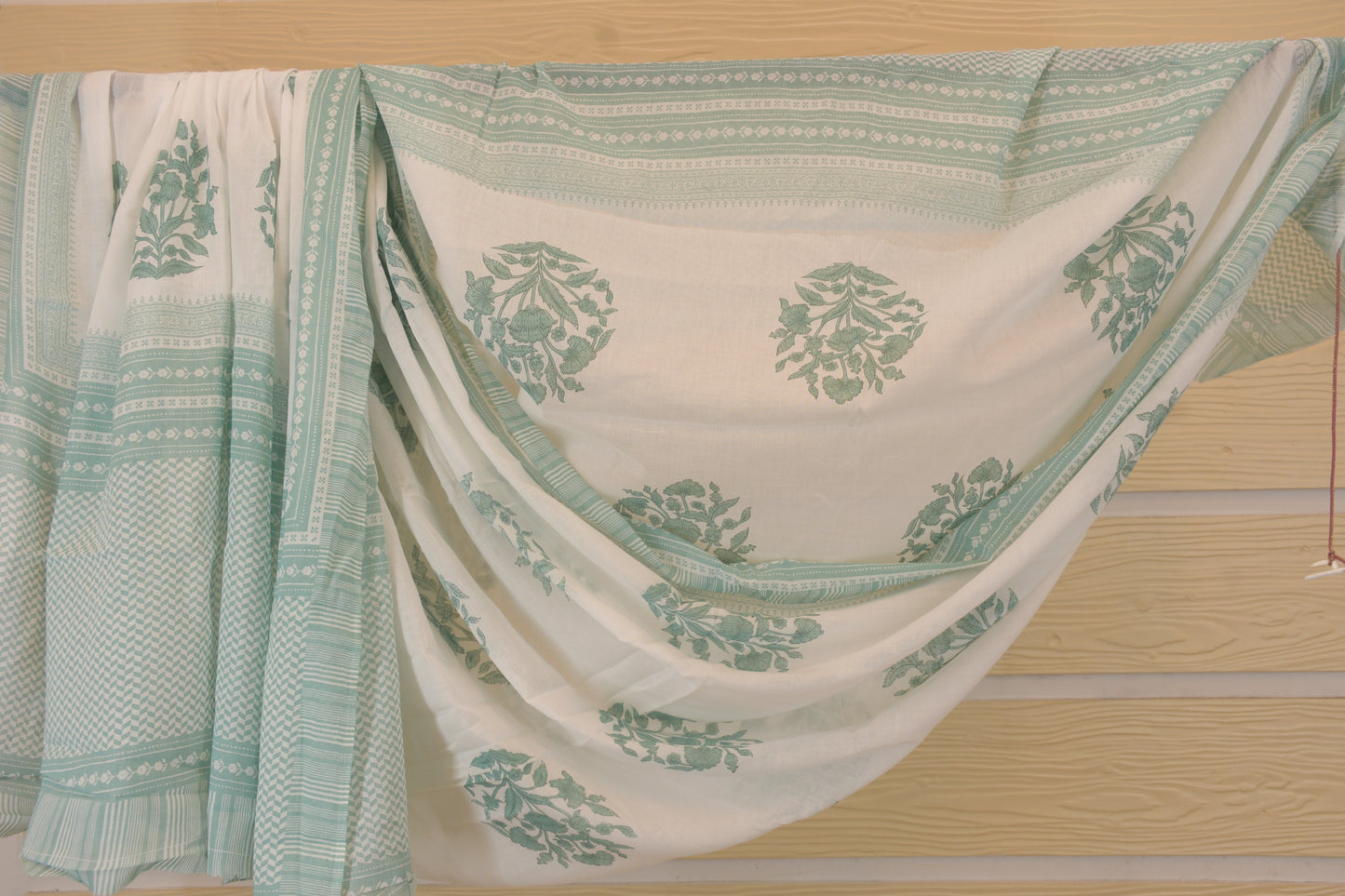 Blue & White Striped Cotton Dress Material | Classic Everyday Elegance