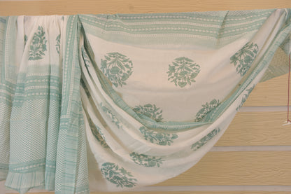 Blue & White Striped Cotton Dress Material | Classic Everyday Elegance