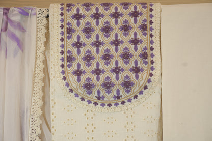 Lavender Chikankari
