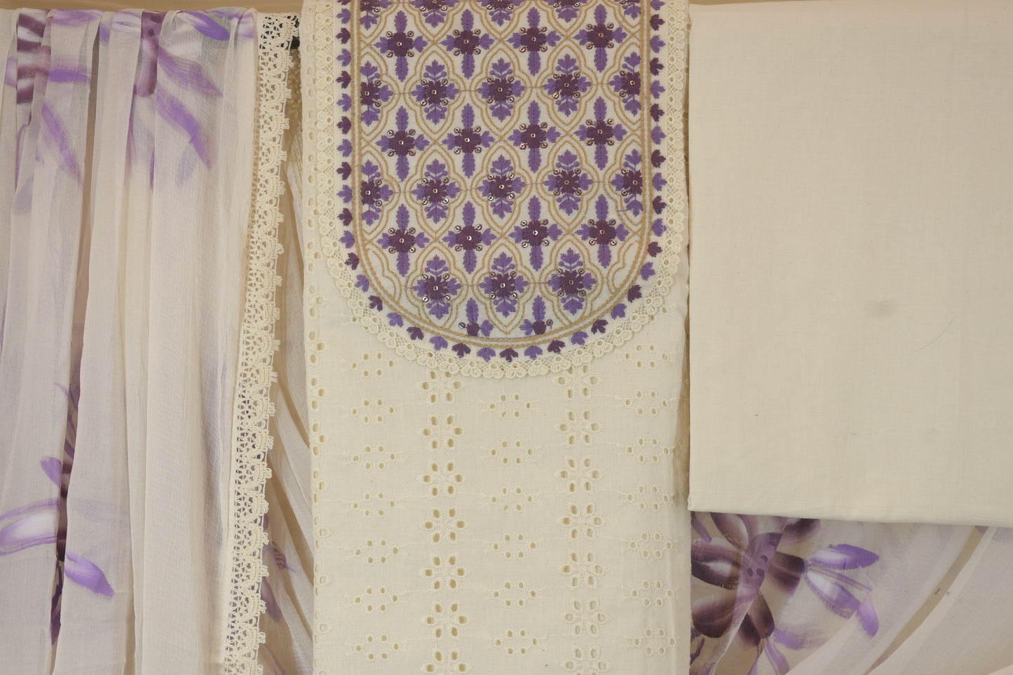 Lavender Chikankari