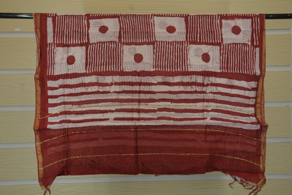Maroon Gadwal Geometric Suit Set