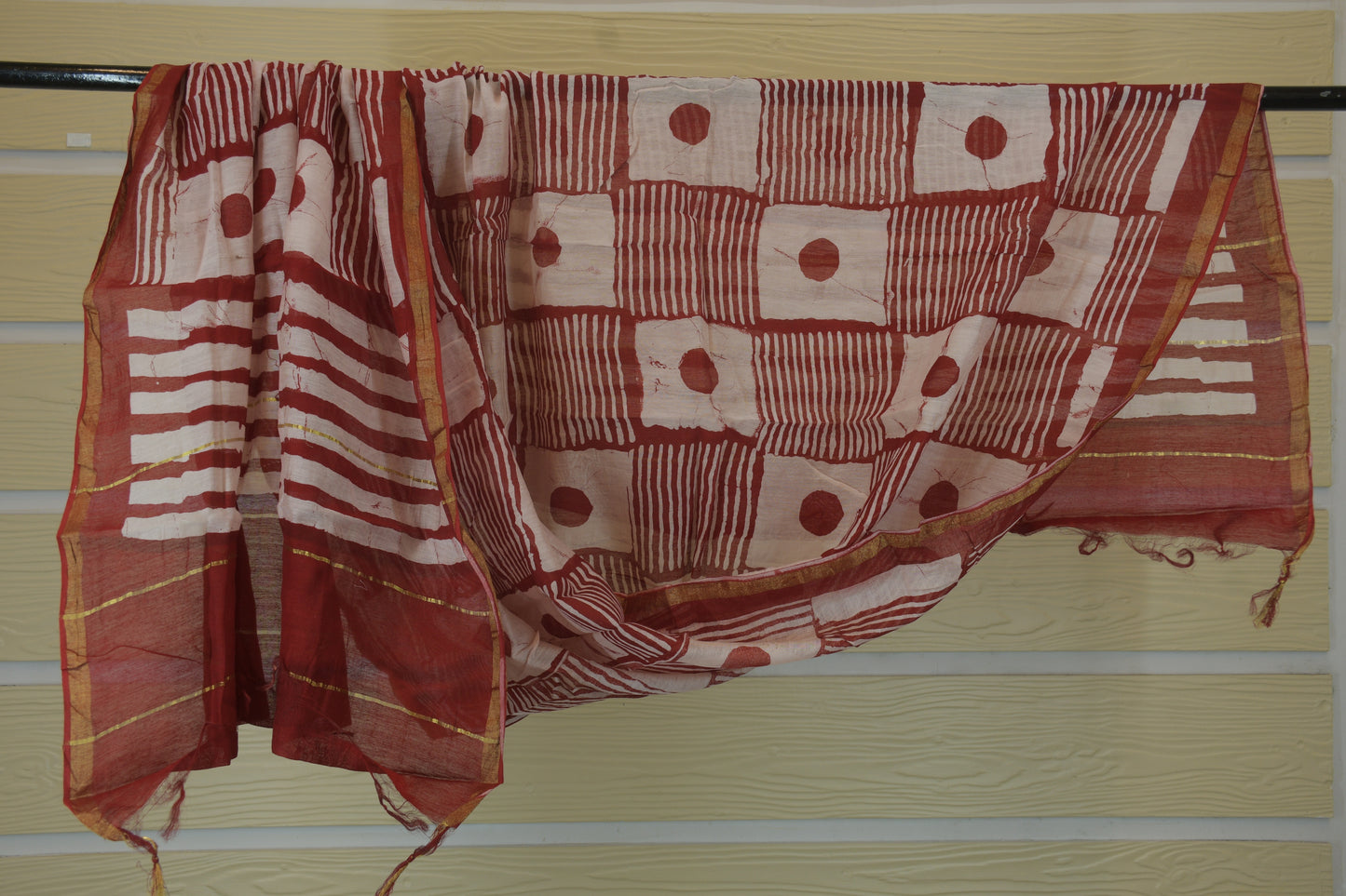Maroon Gadwal Geometric Suit Set