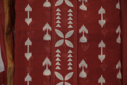 Maroon Gadwal Geometric Suit Set