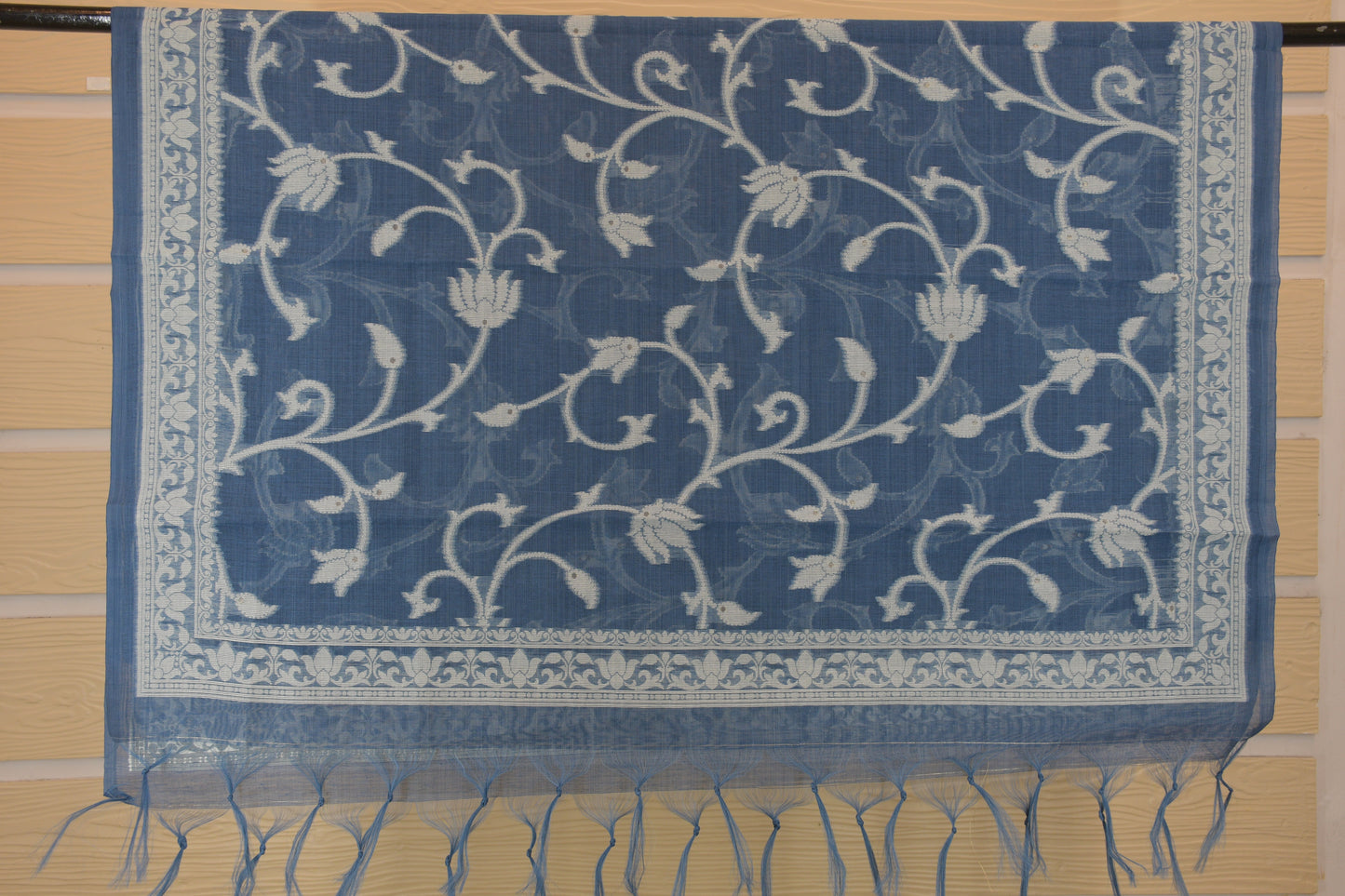 Slate Blue Jamdani Unstitched Suit