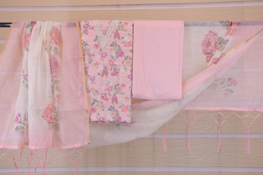 Rose Petal: Linen Dress Material