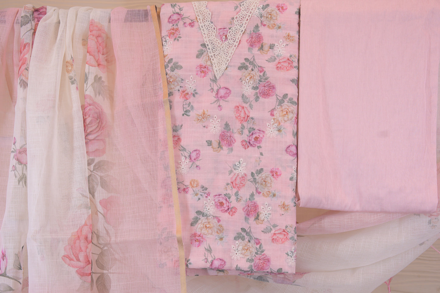 Rose Petal: Linen Dress Material