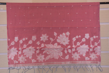 Gulnaar Pink Jamdani Dress Material