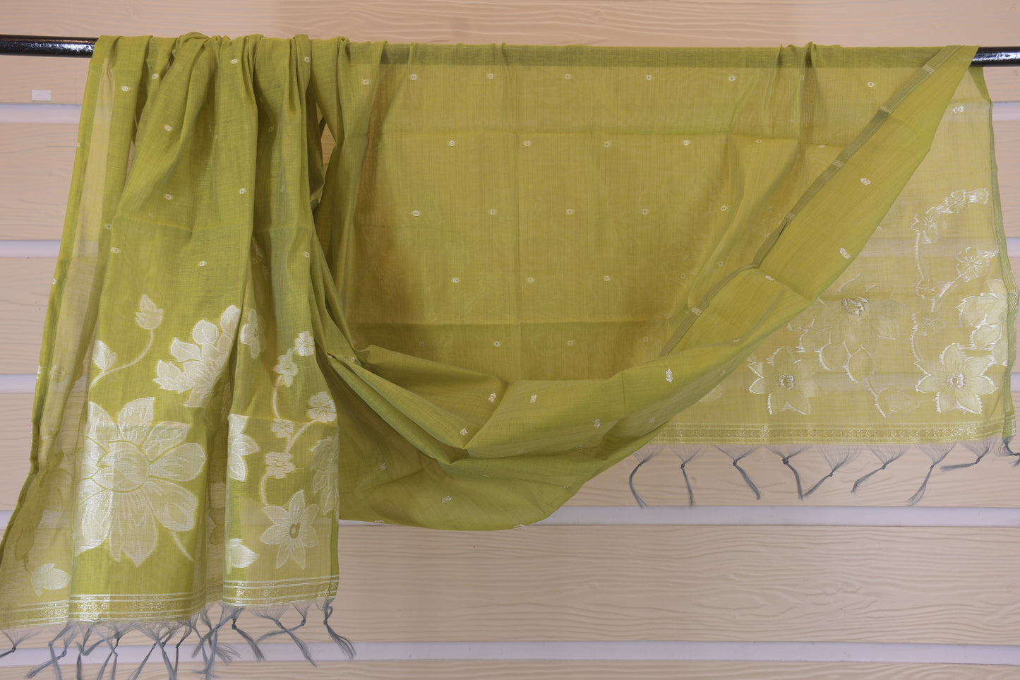Vanya Sage Green Jamdani Dress Material