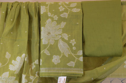 Vanya Sage Green Jamdani Dress Material