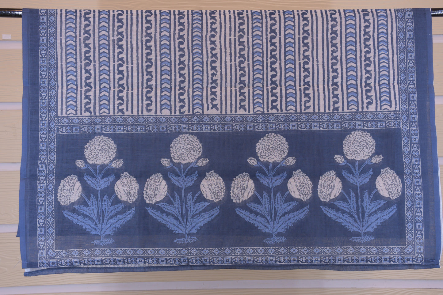 Indigo Floral Linen Blend Suit Set