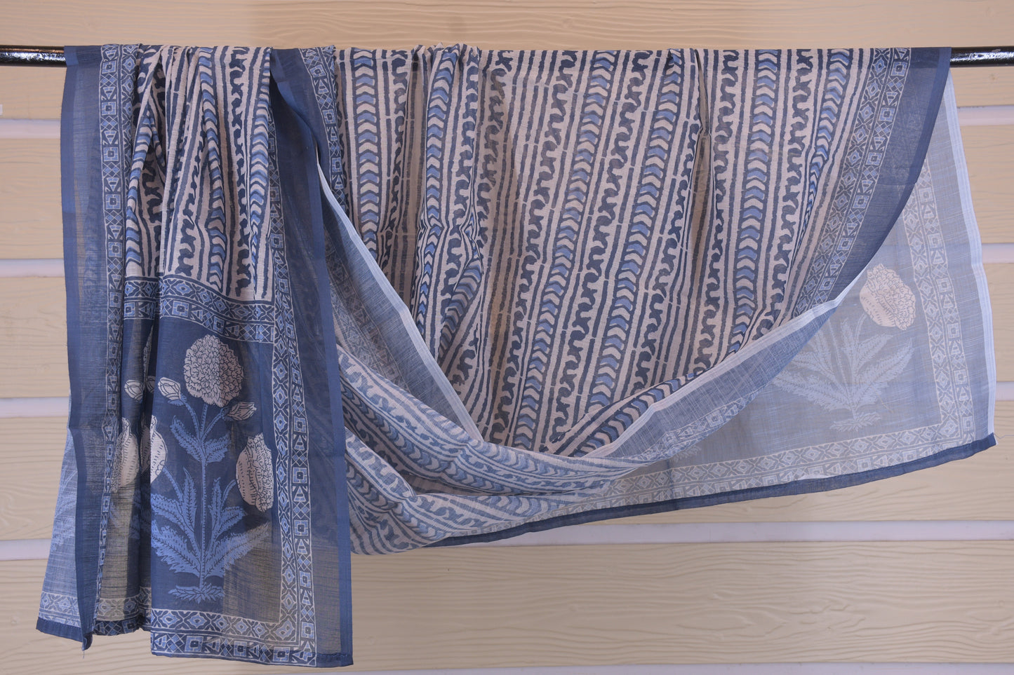 Indigo Floral Linen Blend Suit Set