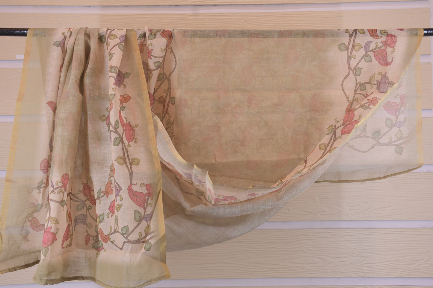 Shimmer Self-Print Unstitched Suit with Printed Dupatta