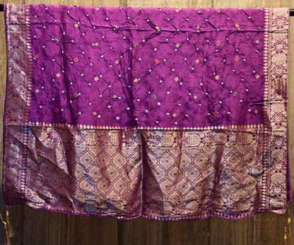 Vivid purple silk dress material