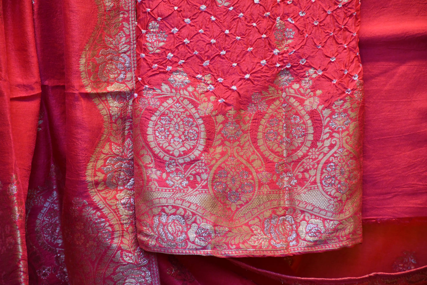 Pink silk dress material