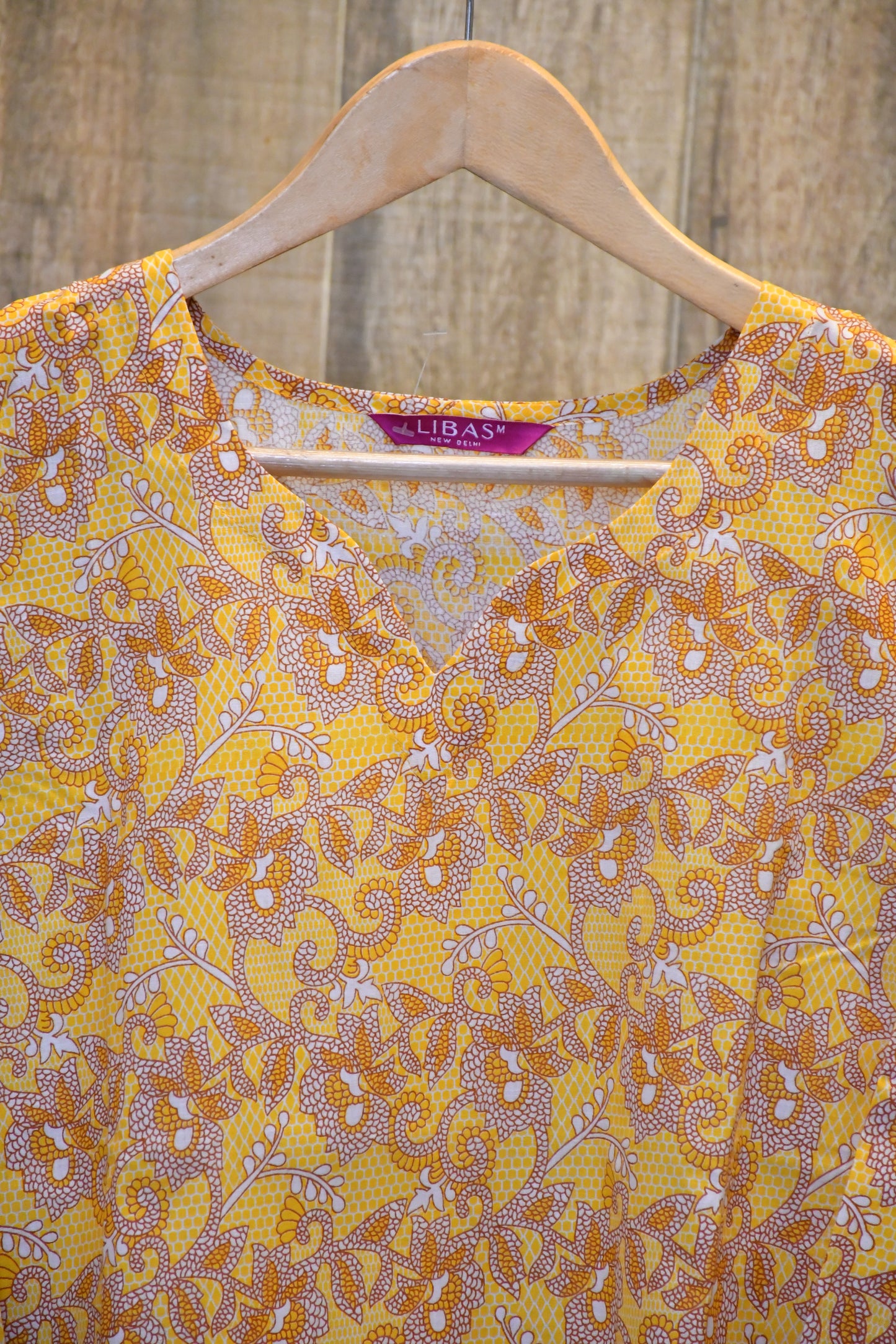 Canary yellow cotton kurti pant set