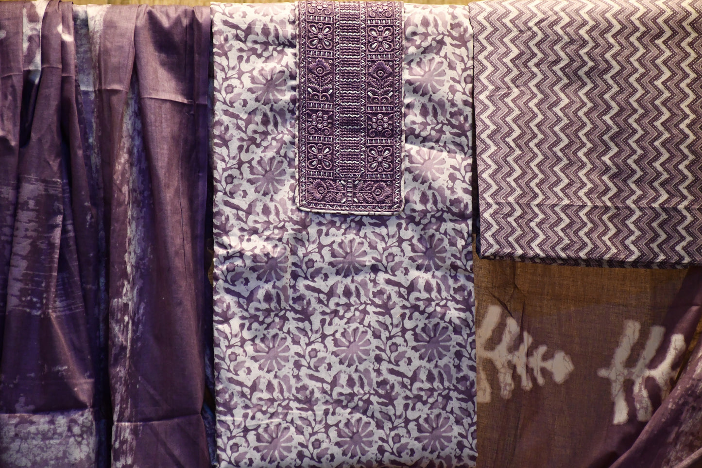 Indigo cotton dress material