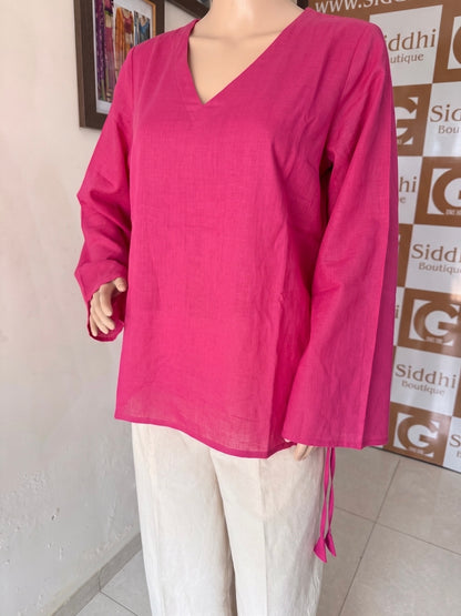 Petal Pink Relaxed Fit short Kurti