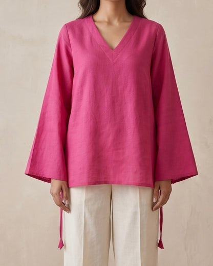 Petal Pink Relaxed Fit short Kurti