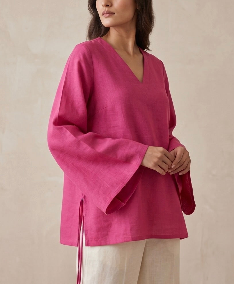 Petal Pink Relaxed Fit short Kurti