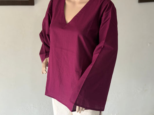 Meher – Maroon Linen Blend Kurti