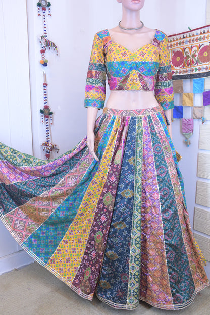 Exclusive Silk Patola Patchwork Chanya Choli – One of One Design