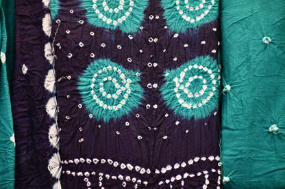 Elegant Cotton Bandhej Dress Material