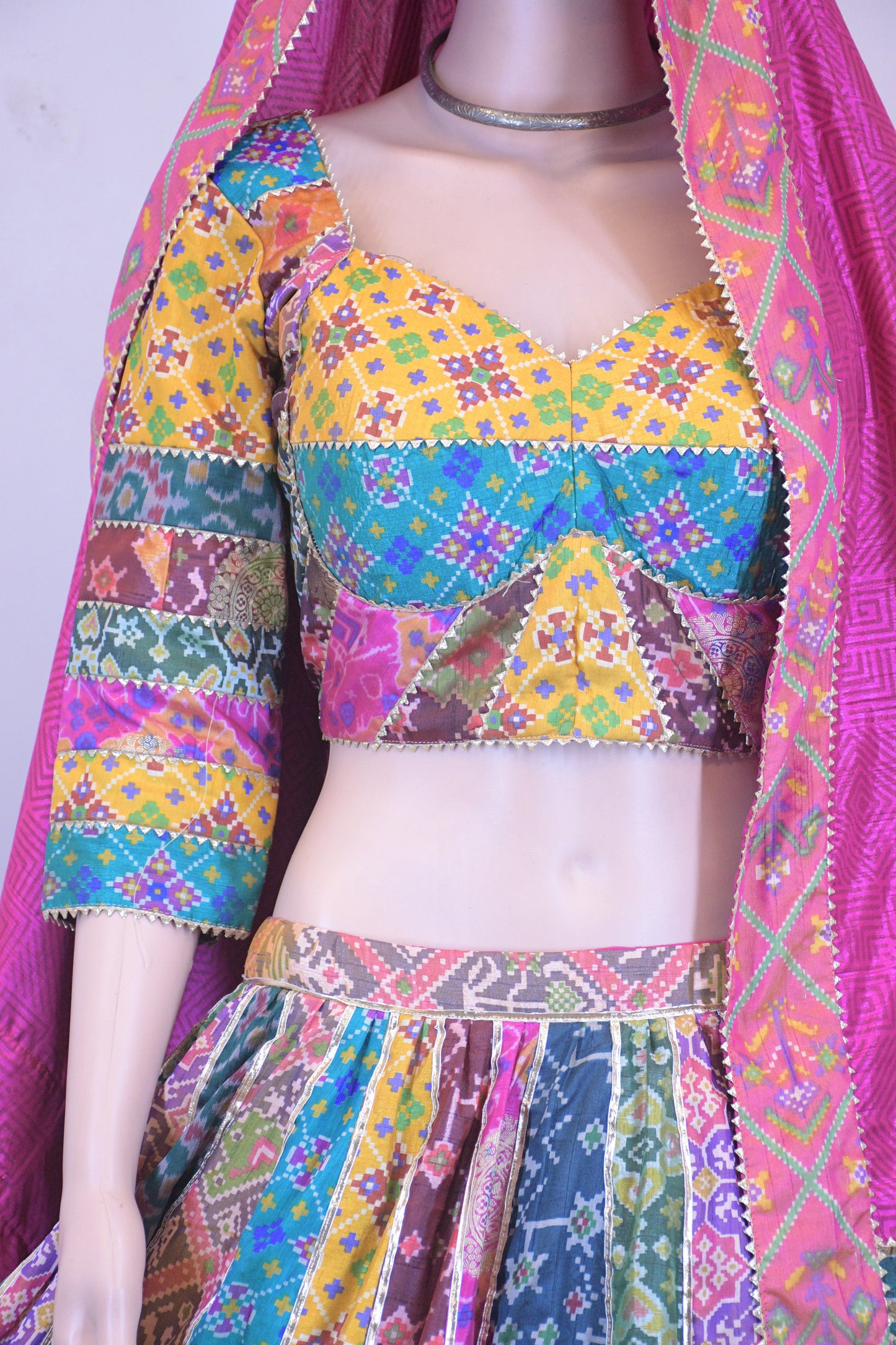 Exclusive Silk Patola Patchwork Chanya Choli – One of One Design