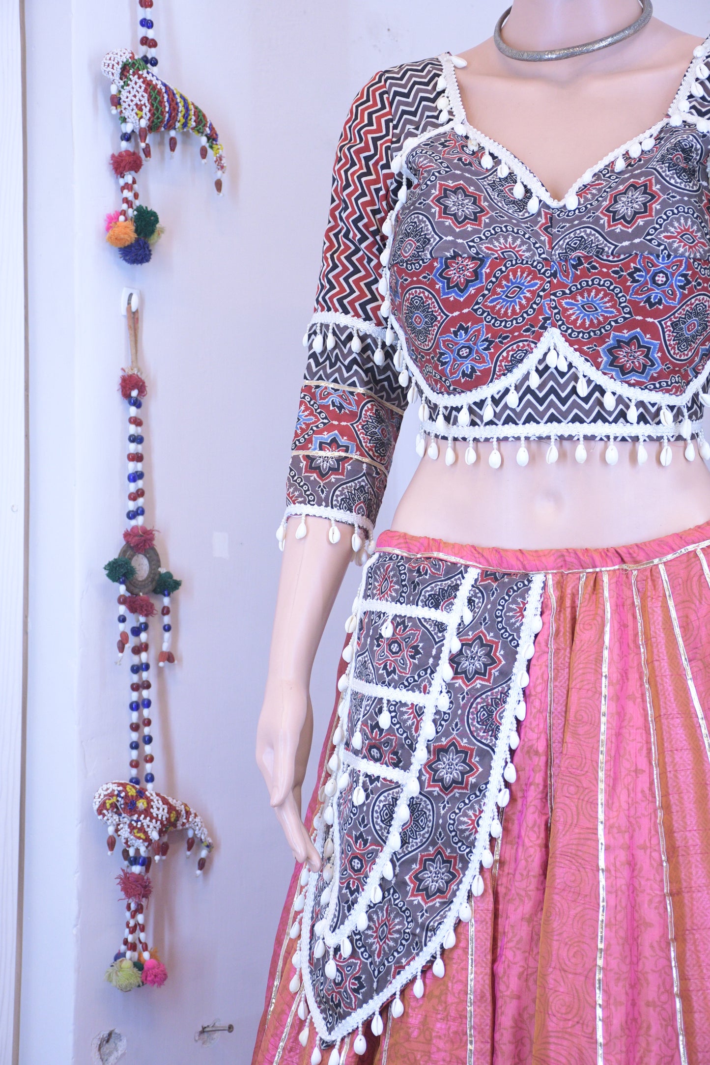 Royal Silk Chanya Choli with Ajrakh Blouse-One Of One