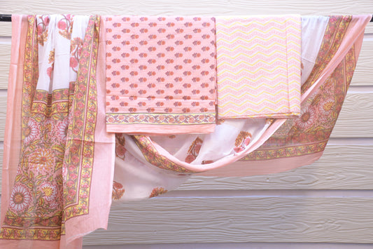 Authentic Jaipuri Dress Material with Pure Cotton Dupatta