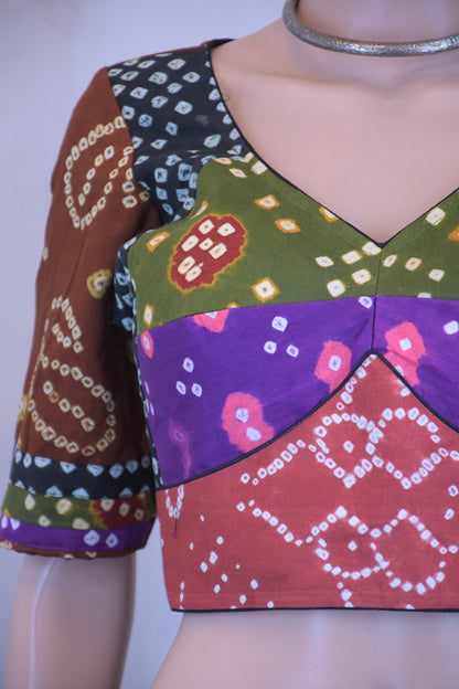 Black & Multicolor Bandhani Chanya Choli | Siddhi Boutique