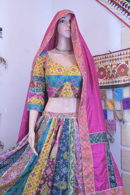 Exclusive Silk Patola Patchwork Chanya Choli – One of One Design
